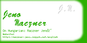 jeno maczner business card